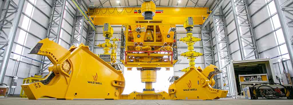 Yellow machinery in warehouse