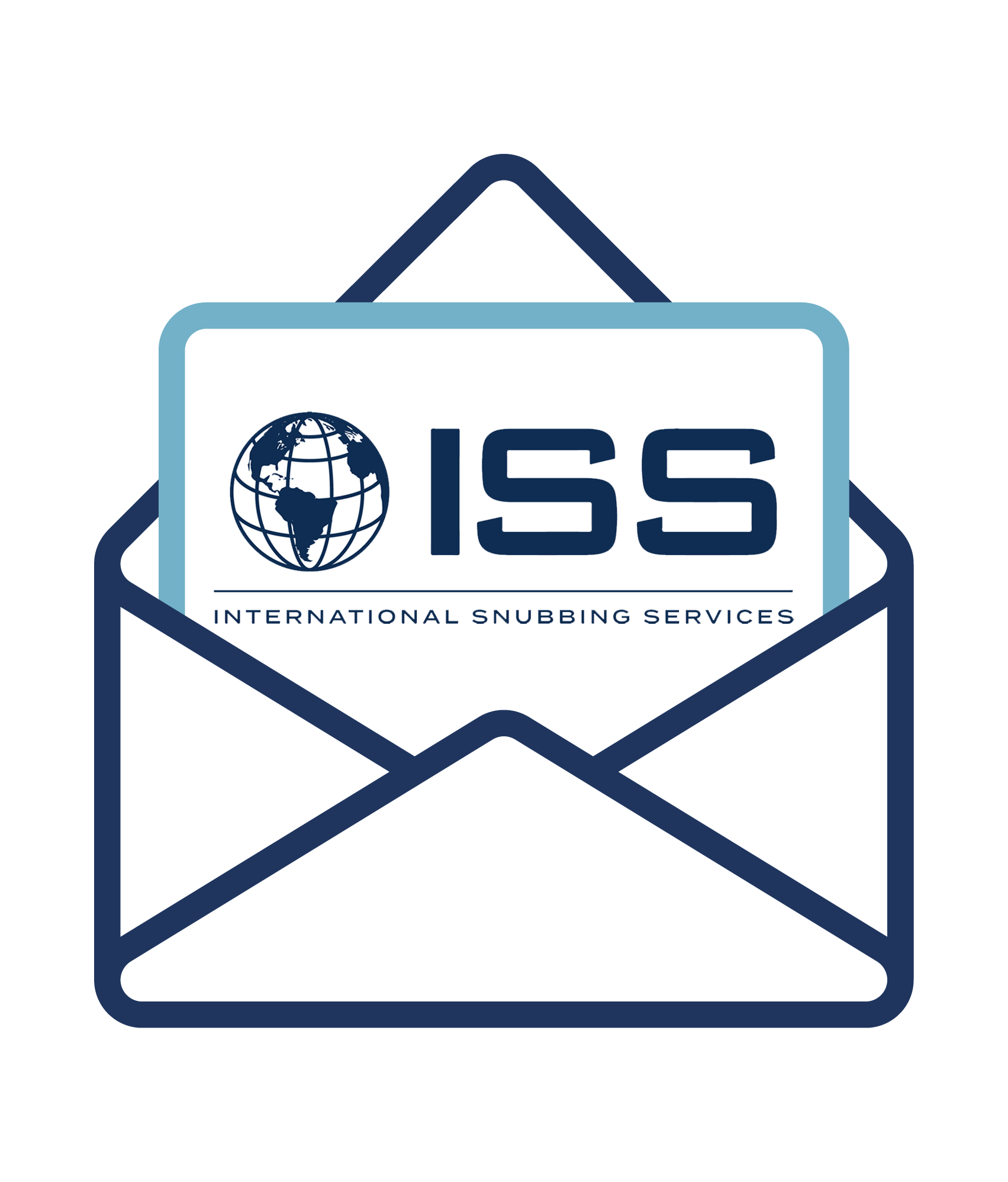 A letter icon with the ISS logo